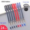 Student Use Ballpoint Pen - 0.35mm Water-Based Black, Red, Blue-Black Ink, Large Capacity