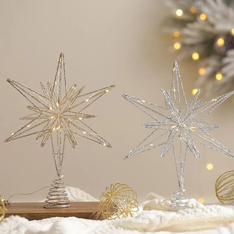 Top for Christmas tree 33 cm silver Christmas tree 1 pc