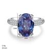Blue Diamond Zirconia Pavé Women's Ring - High-End S925 Silver with High Carbon Diamond