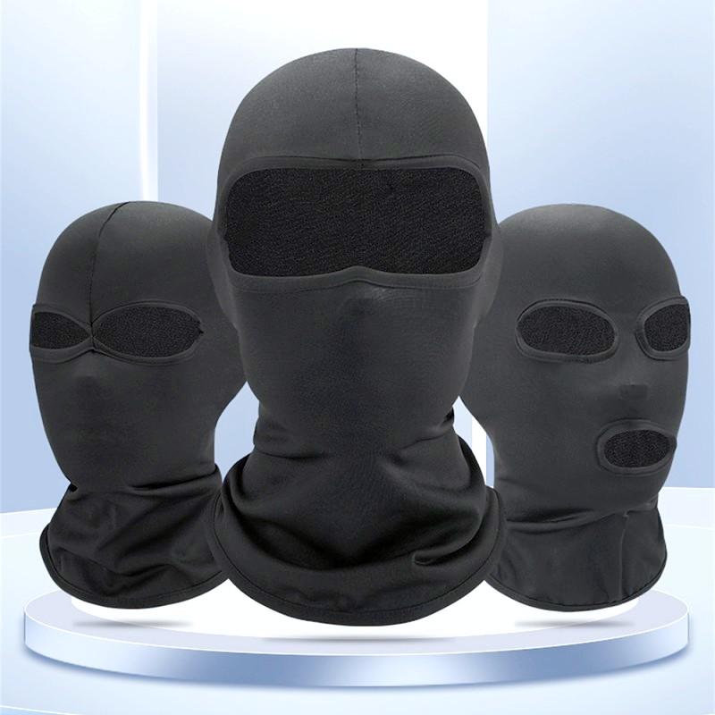 Black Full Face Cover Hat Balaclava Army Tactical CS Cycling Motorcycle Hats Summer Sun UV Protection Scarf Outdoor Sport Mask