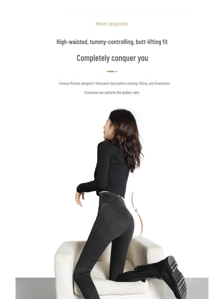 High Waist Peach Butt Yoga Leggings: Slimming Denim for Plus Size Women