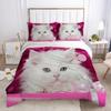 White Pet Cat Beding Set Colorfast Adult Peoples Children Winter Soft Duvet Cover Sets Children Kids,twin Ful Quen King Bedrom Set Home Textile