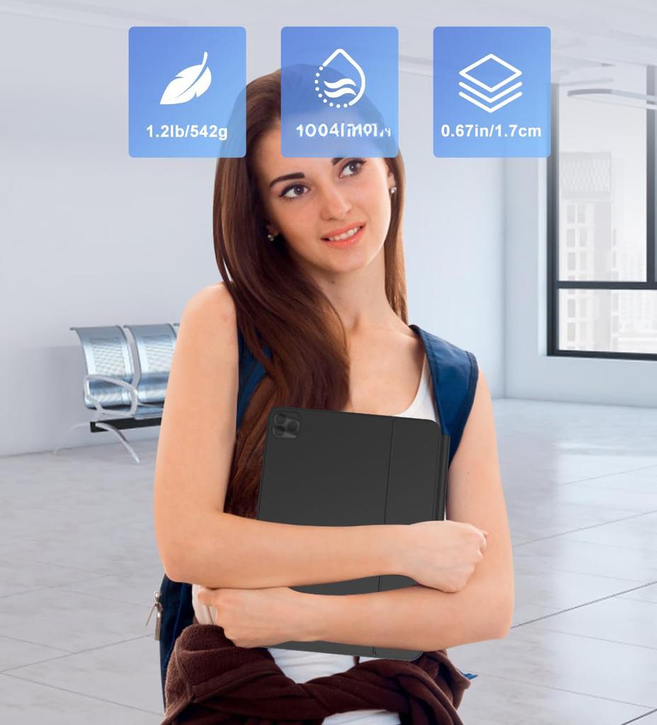 360° Keyboard Case for iPad Air 11 M3 M2 and Pro 11 QWERTZ