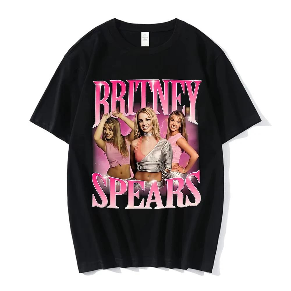 Britney Spears 90s Retro Style Poster Graphic Print Tshirt Streetwear Hip Hop Fashion Tops Men Women Oversized Summer New Tees