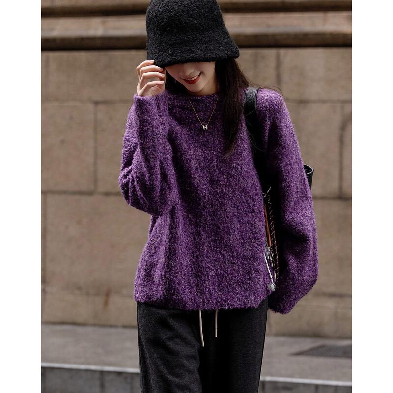 Demana Women's Velvety Wool Blend Loose Knit Sweater