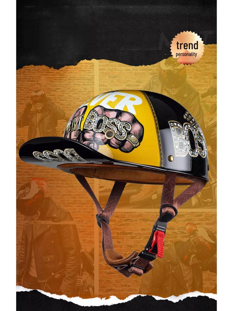 Retro Electric Vehicle Riding Helmet - Unisex, Lightweight, All-Season
