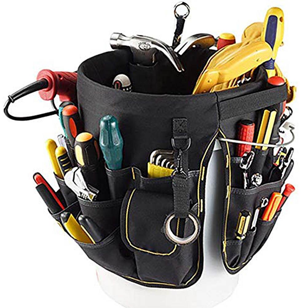Heavy Duty Gardening Tool Bucket Organizer Gardening Tool Kit Holder with 56 Pockets for Garden