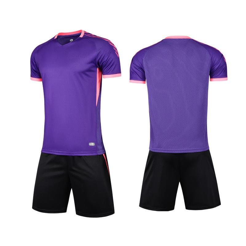 Football Uniform Collection Quick-drying and Breathable Childrens Short-sleeved Game Training Uniform Team Uniform Adult Bare Jersey with Prin