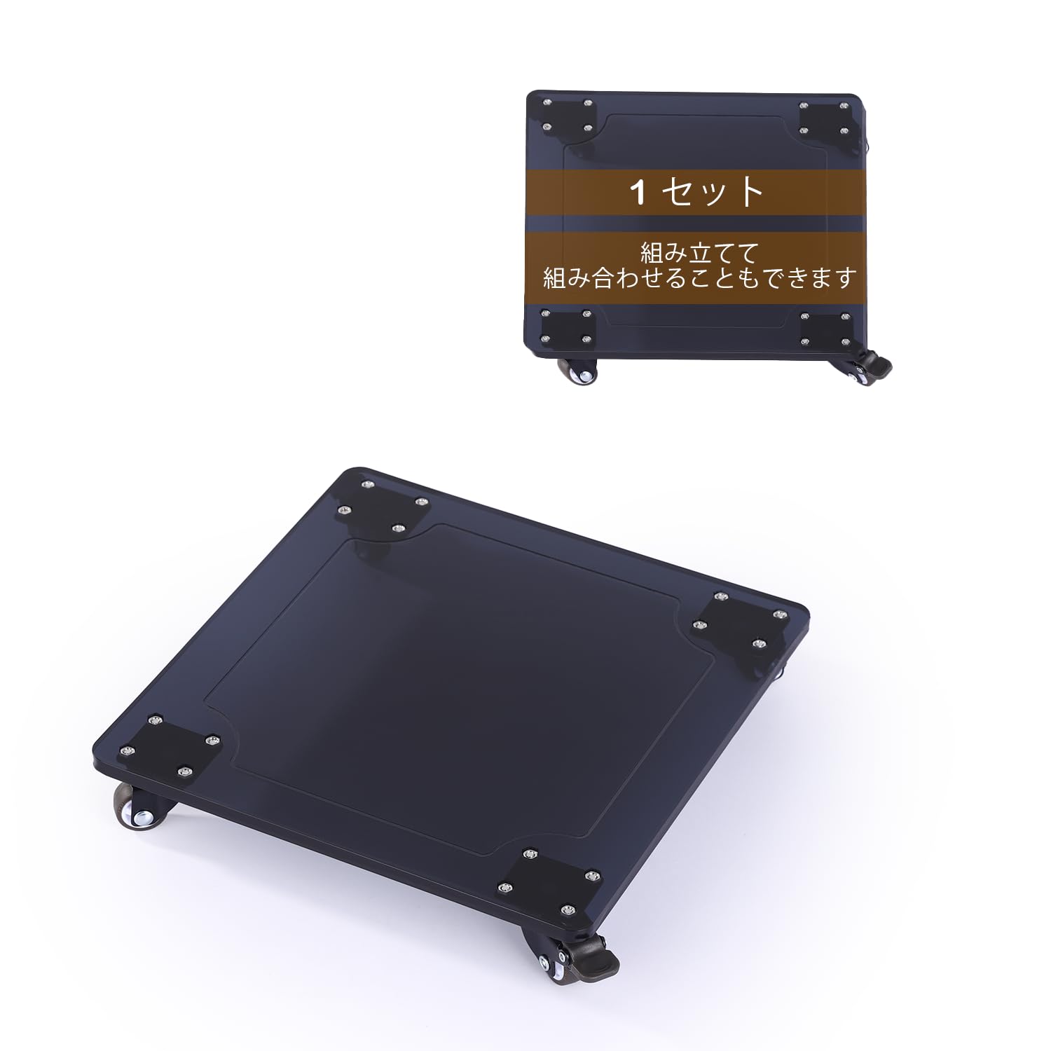 

EDCOMES Black Flower Pot Stand Acrylic Flower Pot Stand with Casters and Brake Wheels Length 25cm Width 25cm Load Capacity 30kg (1 piece) чёрный