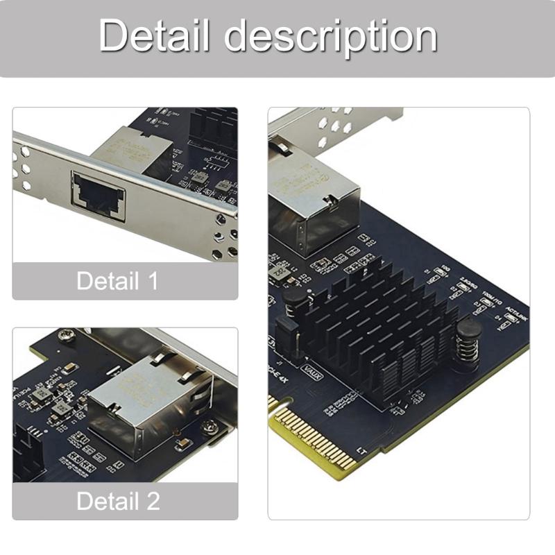 10Gbps PCIE3.0 X4 RJ45 Gigabit Servers Networking Card RTL8127AT Chip Low Profile Bracket for Desktop PC Accessories