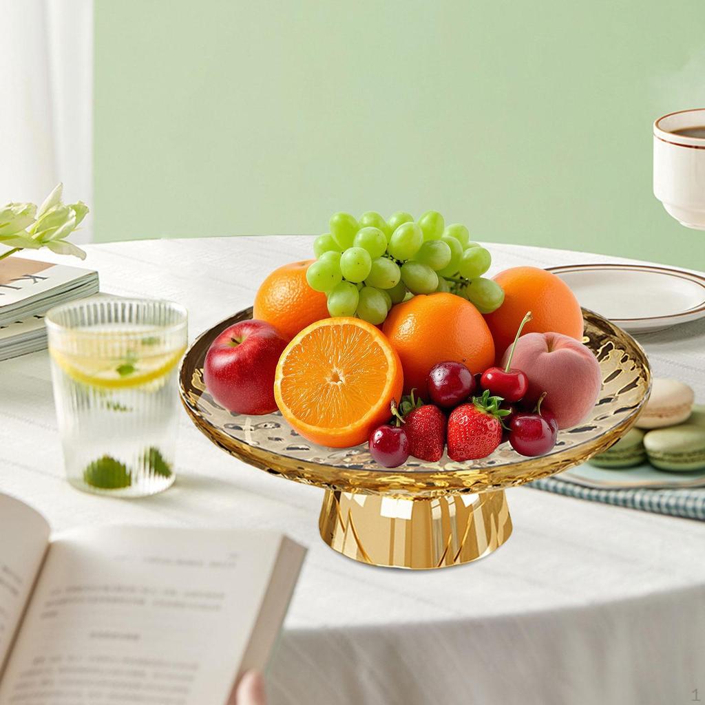 Pedestal Fruit Bowl Decorative Multifunctional Aesthetic Storage Tray Food Dish for Kitchen