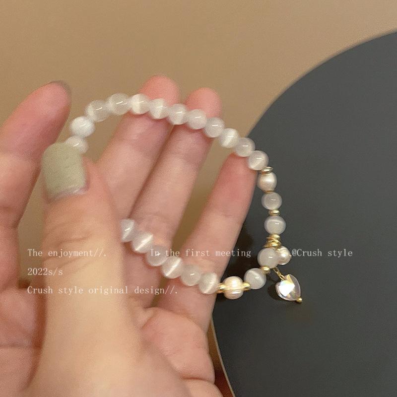 French sweet opal love pearl bracelet women ins light luxury niche design high-end personalized versatile bracelet
