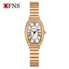 OFNS Women's Artistic Retro Barrel-Shaped Quartz Watch with Roman Numerals