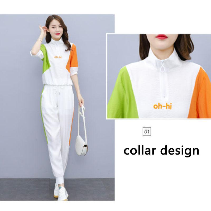 T-skjortedress Dame Sommer Casual Løse Leggings Sportsskjorte Todelt Sett