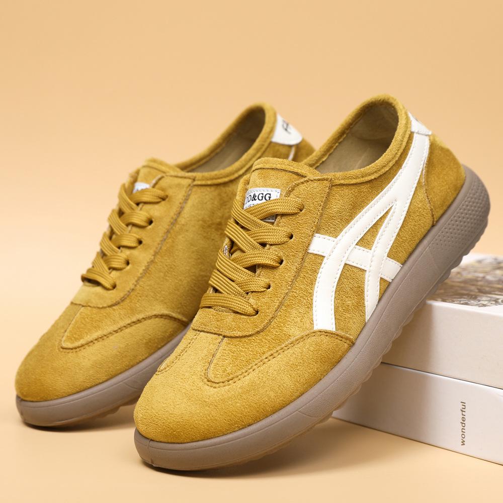 2025 Autumn/Winter Women's Retro Fleece-Lined German Training Shoes - Forrest Gump Inspired, Casual Cotton Running Sneakers.