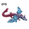 3D-gedruckte fliegende Drachenfigur, bewegliche Gelenke, chinesische Drachenfigur, artikuliertes geflügeltes Drachenmodell, Zappelspielzeug, Schreibtisch-Dekoration, Ornament