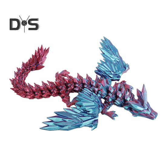 3D-gedruckte fliegende Drachenfigur, bewegliche Gelenke, chinesische Drachenfigur, artikuliertes geflügeltes Drachenmodell, Zappelspielzeug, Schreibtisch-Dekoration, Ornament