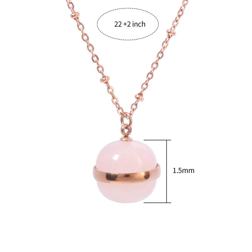 Spherical Necklace Autumn and Winter Design Style High-end Sweater Chain Retro Natural Stone Pendant Collarbone Chain