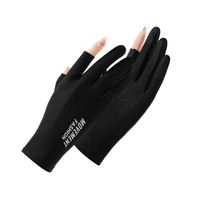 Sunscreen UV Protection Gloves Women's Thin StyleRiding Driving Non-slip Breathable Leak Finger Fishing Ice Silk Summer Gloves