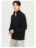 Men's 2025 Winter Black Fleece-Lined Half-Zip Stand Collar Sweatshirt