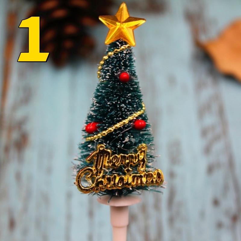 10PCS Merry Christmas Cake Toppers Cartoon Xmas Tree Cake Decor Snowman Happy New Year Cupcake Toppers Decor For Party Wholesale