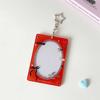 Cute Heart Bow Photocard Holder with Star Keychain Lace Frame Transparent ID Card Protector for Teen Girls Gift Card Display