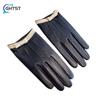 Black Simple Women Gloves Lambskin Leather Driving Gloves Fashion  Bow Riding Fall Windproof Winter  Warm Comfortable Gloves