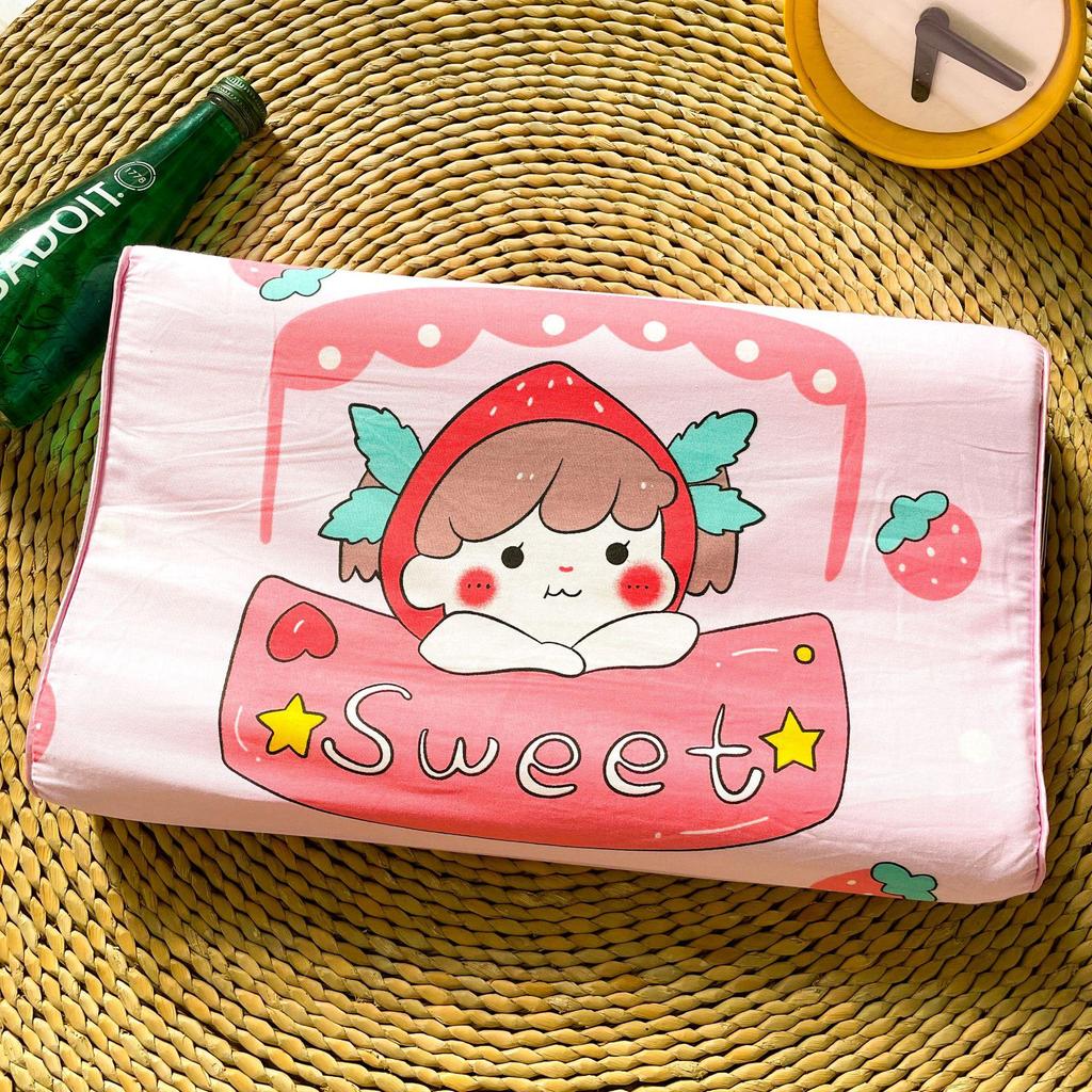 Thailand Natural Latex Children's Pillow - Pure Cotton Cartoon Design, Baby Neck Support, Ideal for Kindergarten Students and Gifts