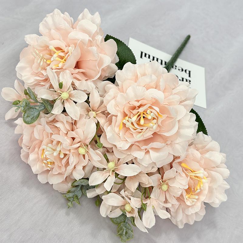 Silk Flower Wedding Handheld Bouquet With Petal Arrangement For Home Decor And Photography Props