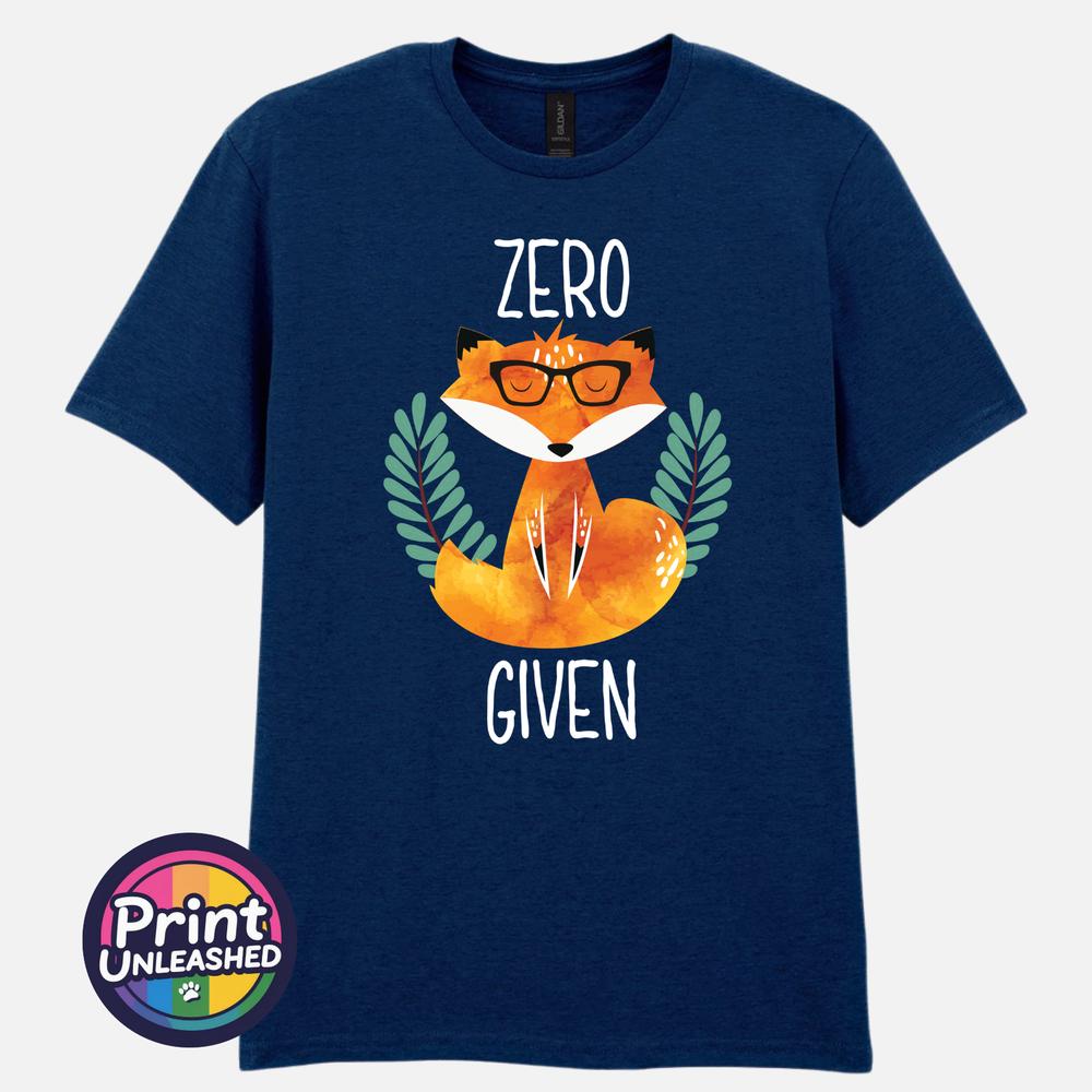 Zero Fox Given Grafik T-Shirt Lustiger Aufdruck Slogan T-Shirt Zen Fuchs Druck Lustiges Geschenk