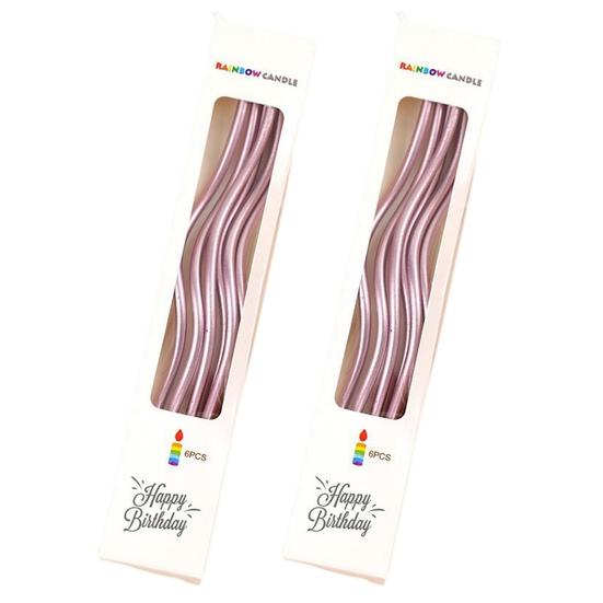 12 Stück Spiralkerzen mit brennbarem Gewinde für Party