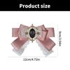 Elegante Spilla a Forma di Fiocco in Pizzo e Nastro per Donna, Nodo Pre-annodato, Jabot, Collo con Strass, Cristallo per Eventi Formali
