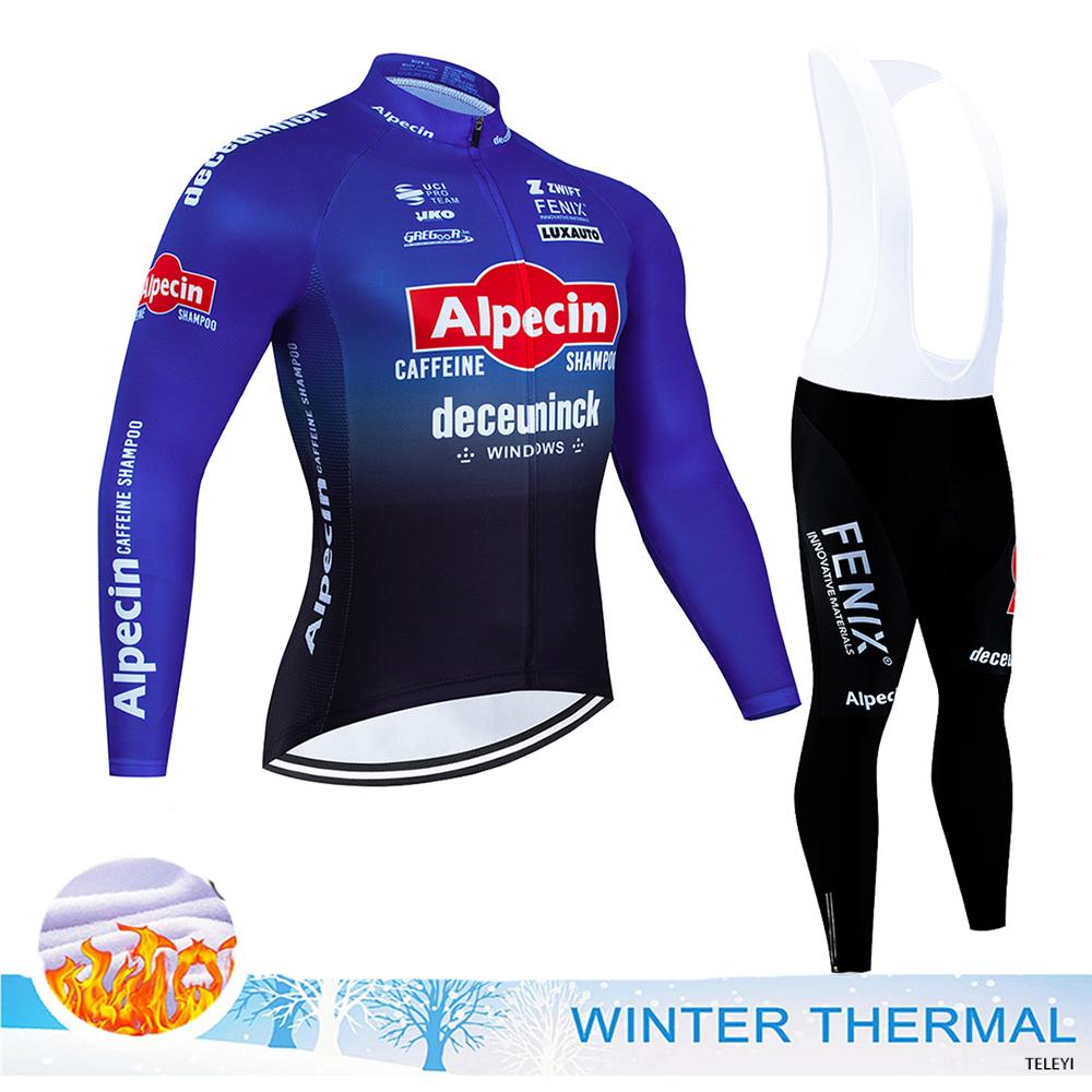 2025 Men's Cycling Outfit Set  Man Mountain Bike Jersey Clothes Winter Thermal Fleece Clothing Sportswear Bicycle Tricuta Bib