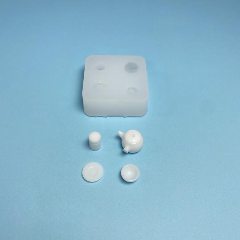 Silicone Miniature Teas Set Mold High Temperature Resistant Epoxy Mould for Home Baking Easy Demold Food Toy Mould