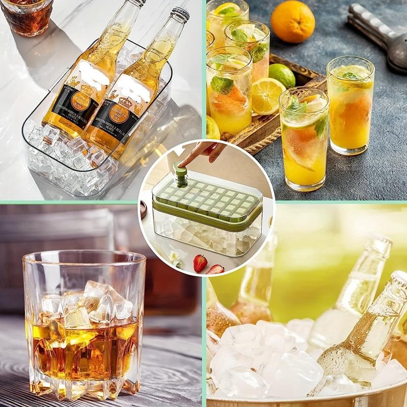 32 Grid Silicone Ice Cube Tray Mould With Lid Shovel Storage Box Remove With One Click Ice Maker DIY Whiskey Cocktail Tools