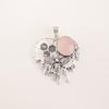 Natural Rose Quartz Gemstone 925 Sterling Silver Handmade Pendant 1.49" For  Her CP-28-23