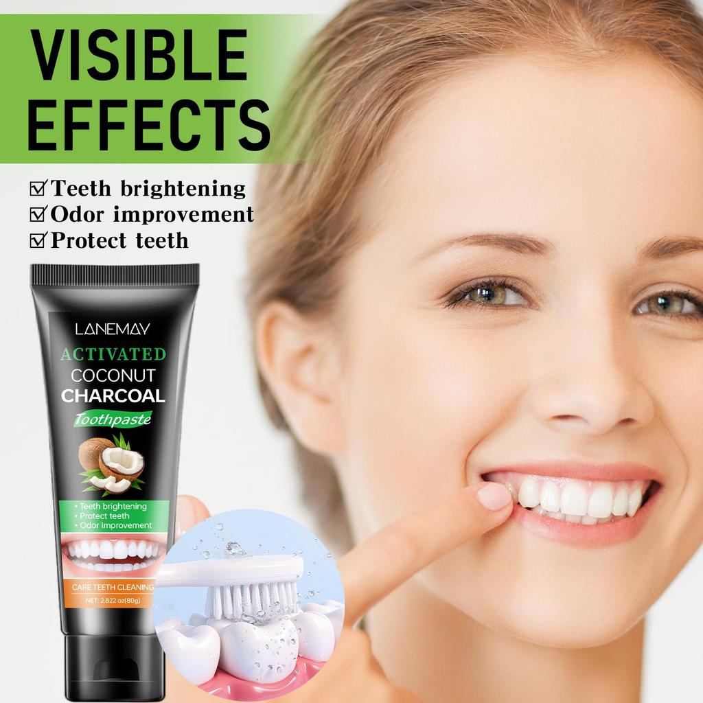 Activated Coconut Charcoal Toothpaste-Deep Cleaning With Coconut Charcoal-Promotes A Healthy Oral, 80g
