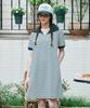 Metapeo Met Striped Collar Summer Dress Green