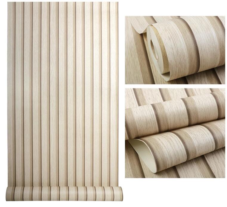 New Modern Minimalist New Chinese Style 3D Wood Grain Grille Wallpaper Bedroom Tea Room Living Room Sofa Background Wall Paper