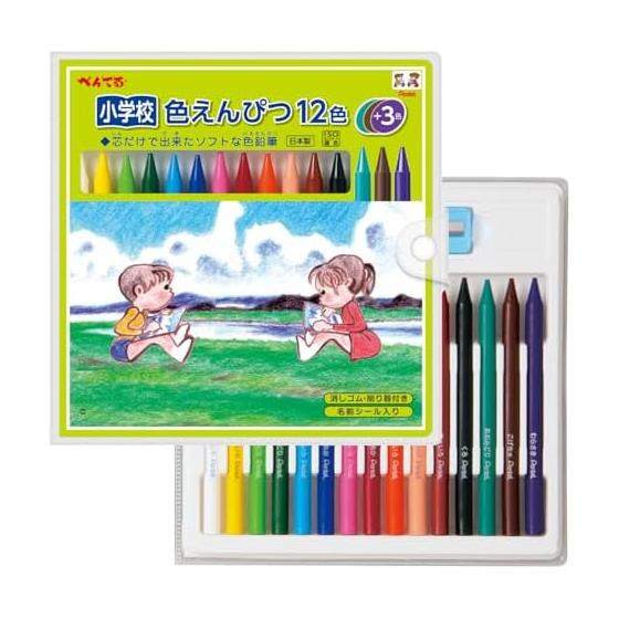 Цветные карандаши Pentel для начальной школы 12 цветов + 3 цвета GCG1-12P3