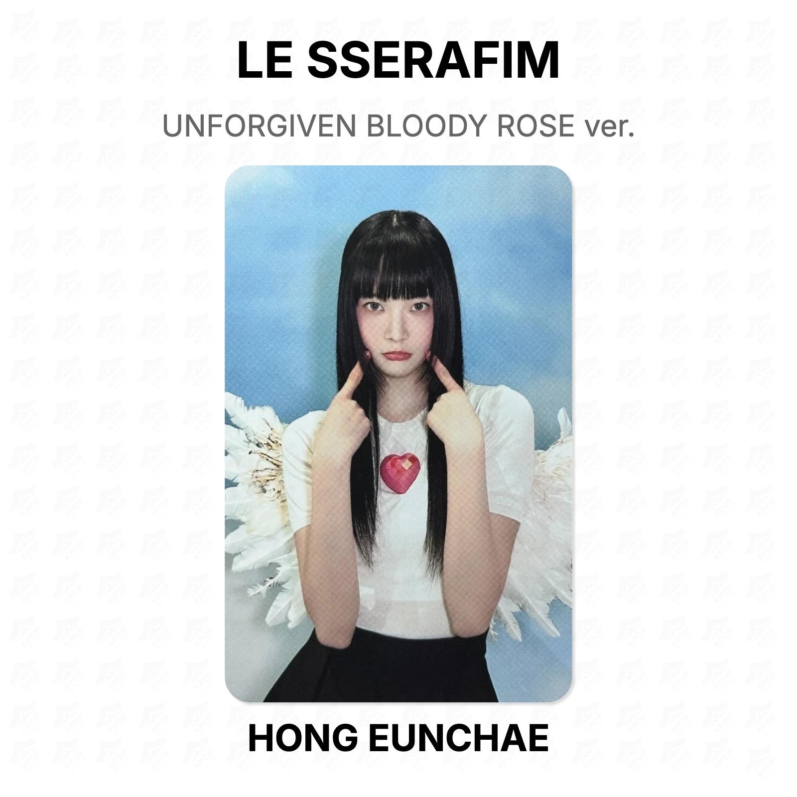 LE SSERAFIM UNFORGIVEN BLOODY ROSE ver. Official Photocard HONG EUNCHAE