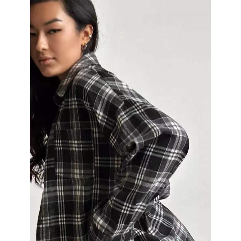 Spring and Autumn Vintage Versatile Loose Shirt * Fashion Versatile Plaid Shirt Women