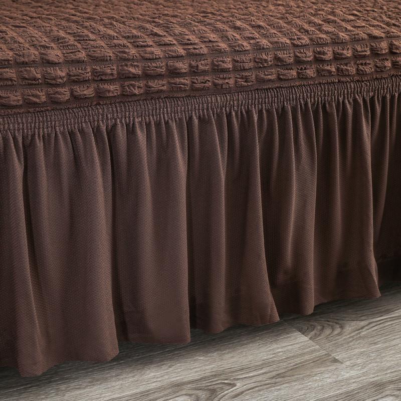 Ruffled Seersucker Sofa Cover for Living Room Thick Elastic Solid Stretch Couch Slipcovers 1/2/3/4 Seater Sofa Armchair Cover