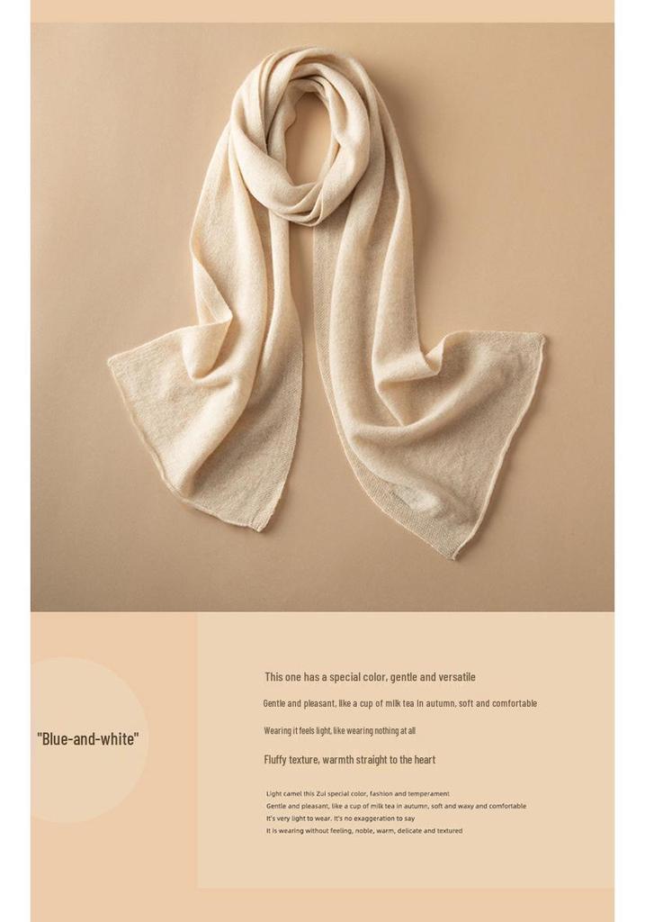 Women's 100% Pure Cashmere Scarf - Autumn/Winter Lightweight Knitted Fashion Accessory
