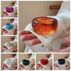 Retro Jelly Color Wide Bracelet Vintage Geometric Irregular Bangle Glitter Acrylic Bangle  Daily