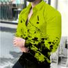 Men's Shirts Poker Black Pink White a Series of Men's New Casual Outdoor Party New 2024 Men's New Tops