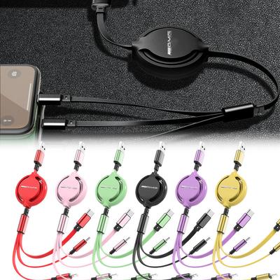 3 In 1 USB Charging Cable Retractable Charger Cable For Mercedes Benz AMG GLC GLE CLA W204 W205 W203 W211 W212 W213