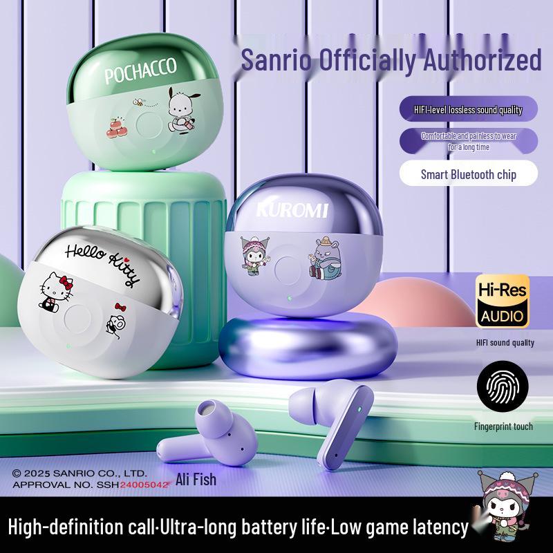 Sanrio K9 Bluetooth Noise-Canceling Cartoon Earbuds - Cute Mini Design with Ultra Long Battery Life