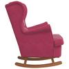 Vidaxl Rocking Armchair with Rubber Feet, Wine Red, Velvet