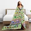 Game P-Plants-vs-Zombie Printed Warm Blanket Picnic Plush Throw Blanket Graphic Couch Chair Flannel Bedspread Sofa Bed Cover
